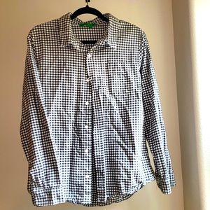 Casual B&W Checkered Button-Down